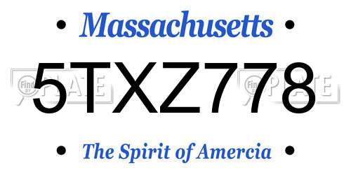 5TXZ778 Massachusetts License Plate