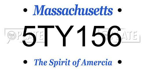 5TY156 Massachusetts License Plate