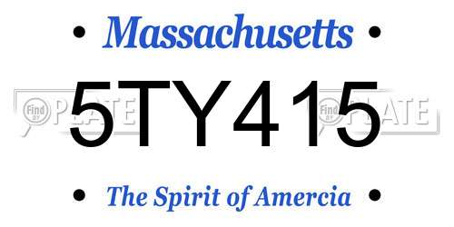 5TY415 Massachusetts License Plate
