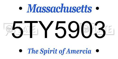 5TY5903 Massachusetts License Plate