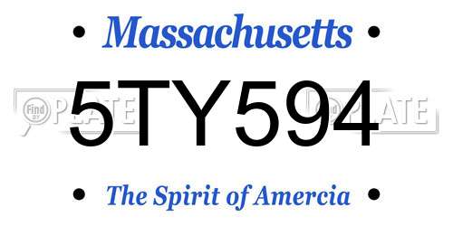 5TY594 Massachusetts License Plate