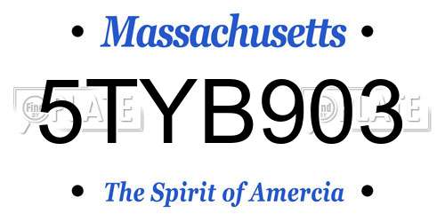 5TYB903 Massachusetts License Plate