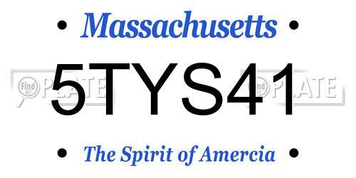 5TYS41 Massachusetts License Plate