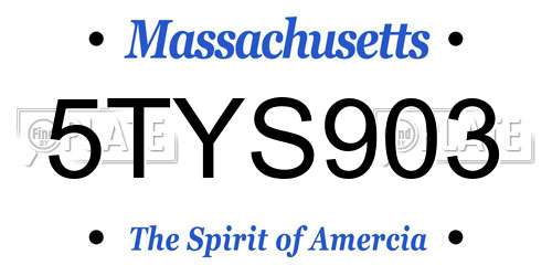 5TYS903 Massachusetts License Plate