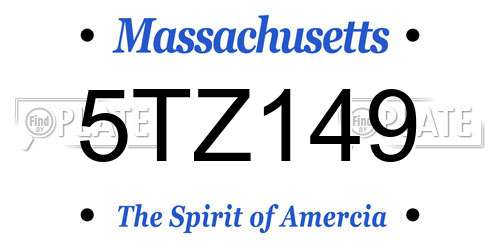 5TZ149 Massachusetts License Plate