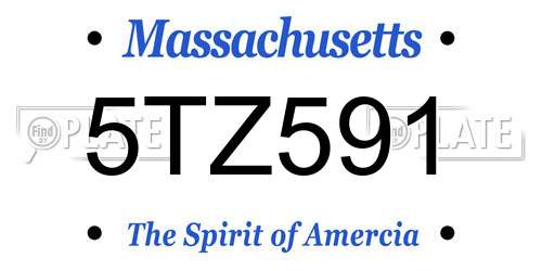 5TZ591 Massachusetts License Plate