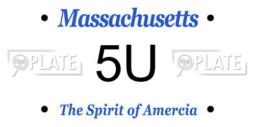 5U Massachusetts License Plate