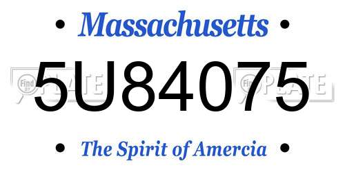 5U84075 Massachusetts License Plate