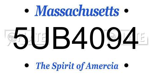 5UB4094 Massachusetts License Plate