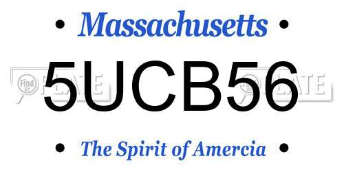 5UCB56 Massachusetts License Plate