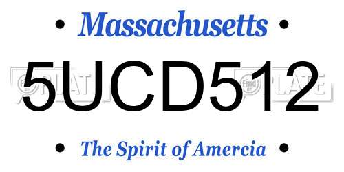 5UCD512 Massachusetts License Plate