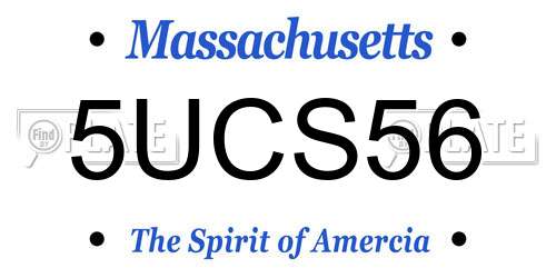 5UCS56 Massachusetts License Plate