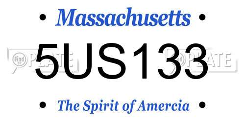 5US133 Massachusetts License Plate
