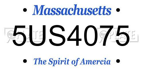5US4075 Massachusetts License Plate