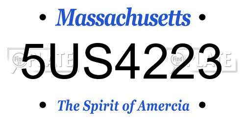 5US4223 Massachusetts License Plate