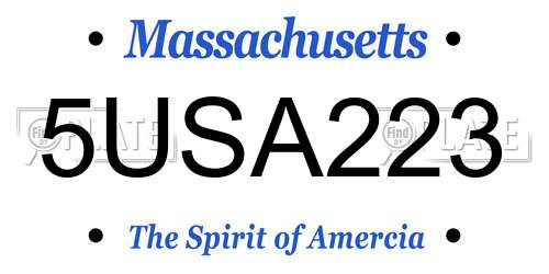 5USA223 Massachusetts License Plate