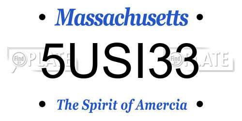 5USI33 Massachusetts License Plate