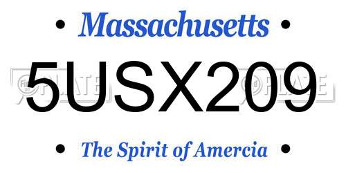 5USX209 Massachusetts License Plate