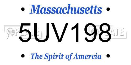 5UV198 Massachusetts License Plate
