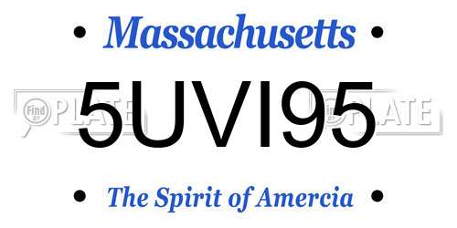 5UVI95 Massachusetts License Plate