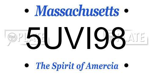 5UVI98 Massachusetts License Plate