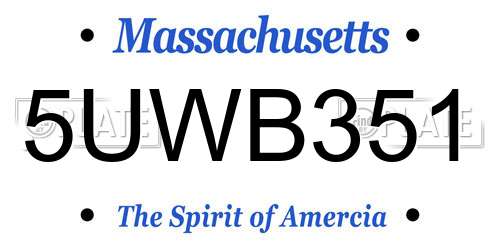 5UWB351 Massachusetts License Plate
