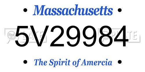 5V29984 Massachusetts License Plate