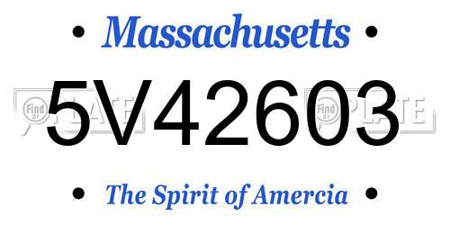 5V42603 Massachusetts License Plate