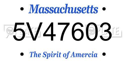 5V47603 Massachusetts License Plate
