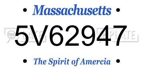 5V62947 Massachusetts License Plate