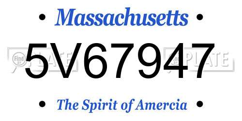 5V67947 Massachusetts License Plate