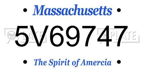 5V69747 Massachusetts License Plate