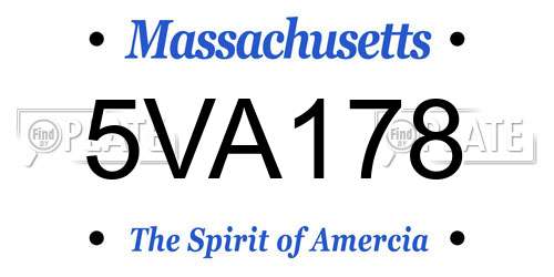 5VA178 Massachusetts License Plate