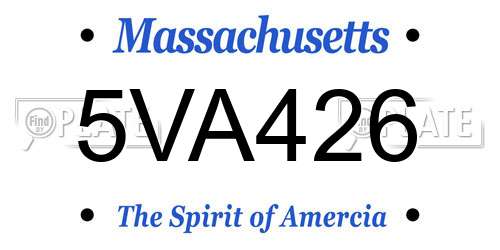 5VA426 Massachusetts License Plate