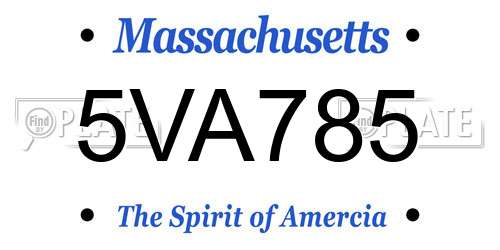 5VA785 Massachusetts License Plate