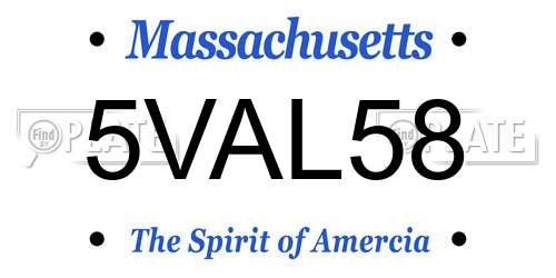 5VAL58 Massachusetts License Plate