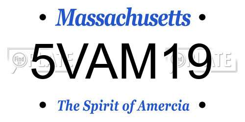 5VAM19 Massachusetts License Plate