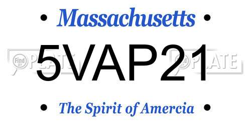 5VAP21 Massachusetts License Plate