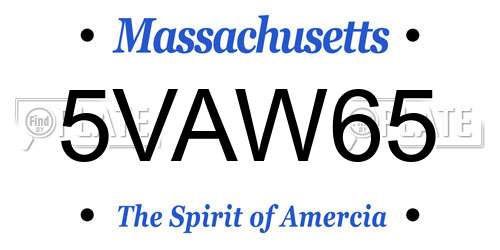 5VAW65 Massachusetts License Plate