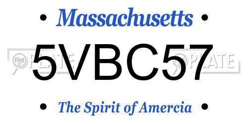 5VBC57 Massachusetts License Plate