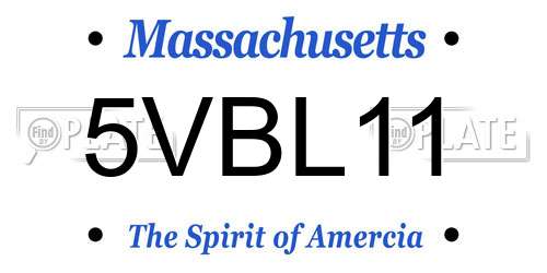 5VBL11 Massachusetts License Plate