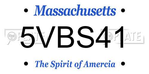 5VBS41 Massachusetts License Plate