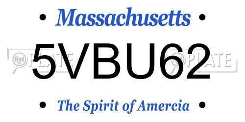 5VBU62 Massachusetts License Plate