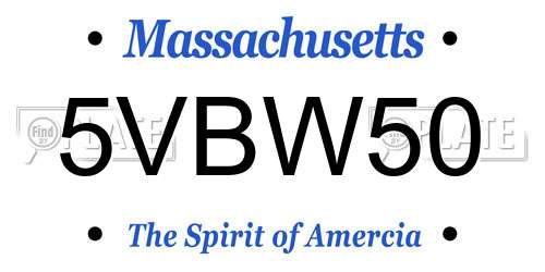 5VBW50 Massachusetts License Plate