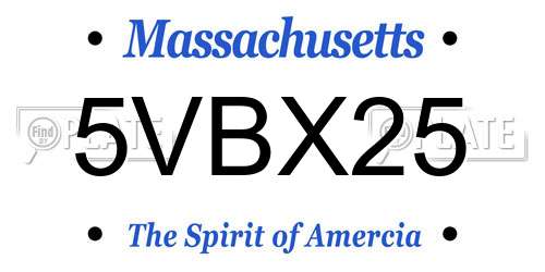 5VBX25 Massachusetts License Plate