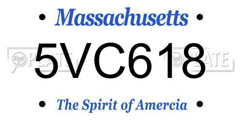 5VC618 Massachusetts License Plate