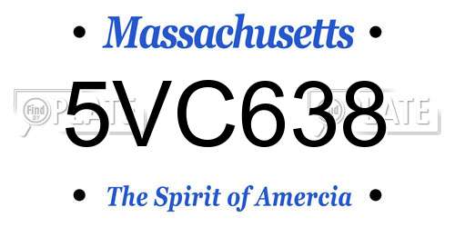 5VC638 Massachusetts License Plate