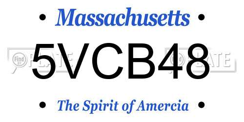 5VCB48 Massachusetts License Plate