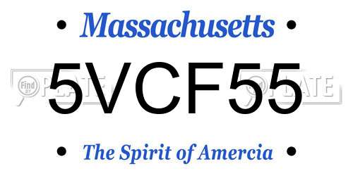 5VCF55 Massachusetts License Plate
