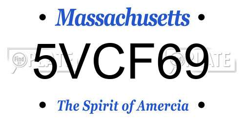 5VCF69 Massachusetts License Plate